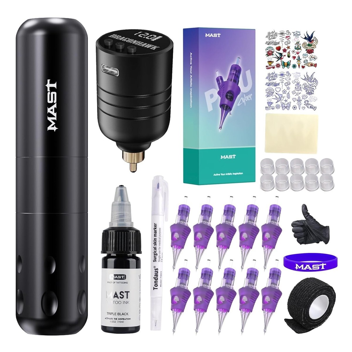 Mast Wireless Tattoo Kit Magi2 Tattoo Gun Pen Machine for