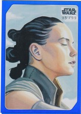 2023 Topps Star Wars Celebration StarWars Galaxy 26 Rey Blue Parallel Card 95/99