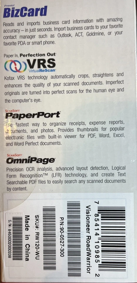 Visioneer Road Warrior Mobile Scanner - Image 3 of 3