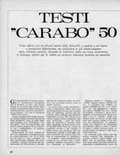 PUBBLICITA'  ADVERTISING-MOTO TESTI CARABO 50 .1972  MOTOITALIANE ENDURO EPOCA