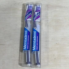 2 Mentadent Toothbrushes 81 Compact Wraps & Surrounds Bristles Flexible Base