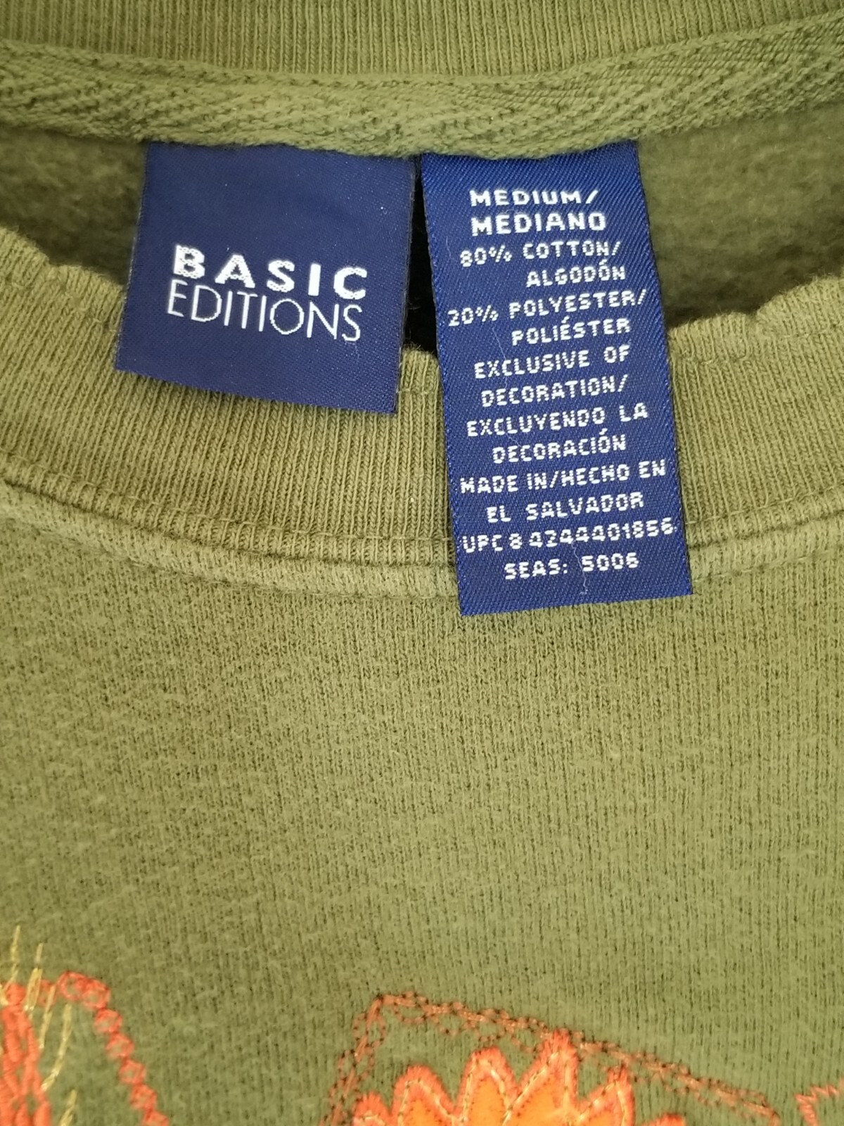 Vintage Basic Edition Green Fall Pullover Long Sl… - image 4