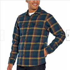 Orvis Double Brushed Flannel Plaid Check Shirt , Green Multi Plaid, M NWOT