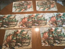 Fall/Thanksgiving Table Runner, 4 matching placemats and floor mat set Decor