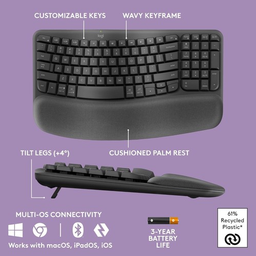 Wave Keys MK670 Wireless Keyboard & Signature M550 L Mouse - Orders from Comfort - Afbeelding 8 van 12