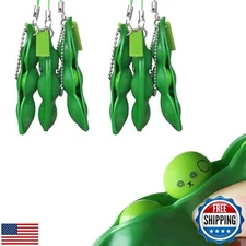 Acerich 6 Pack Edamame Keychain Fidget Toys - Squeeze-a-Bean Puchi Puti Mugen