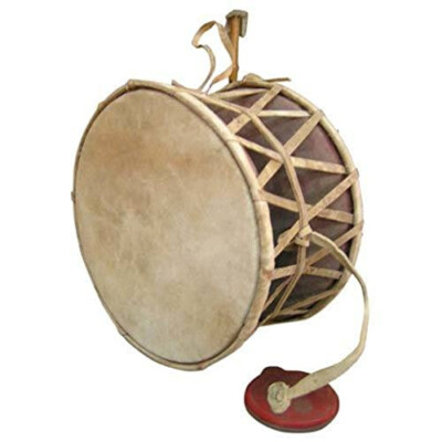 QT S- Damaru Handheld Drum Nepali Folk Instrument Authentic Hand-Carved ...