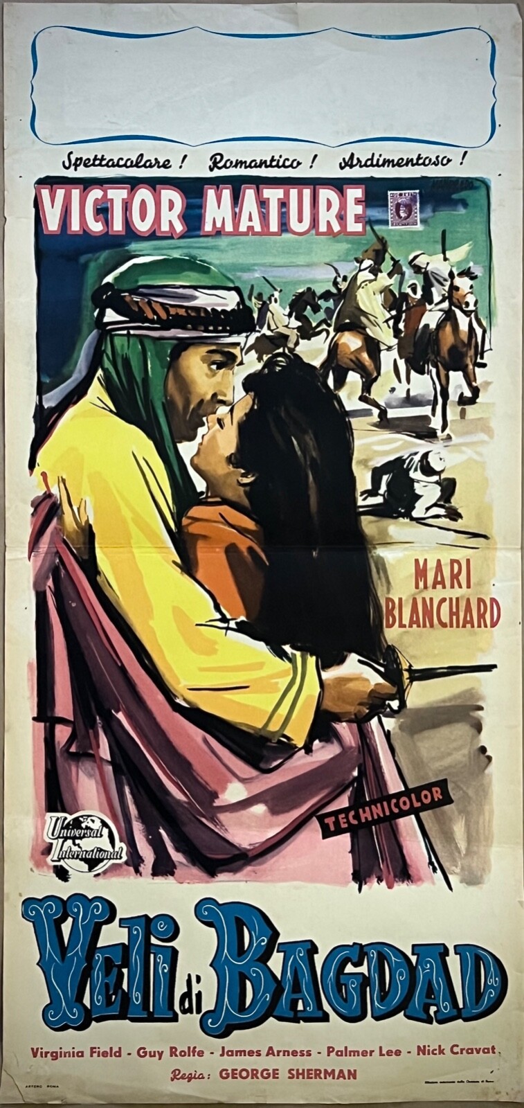 Locandina originale film I veli di Bagdad (1953) - Regia di George Sherman