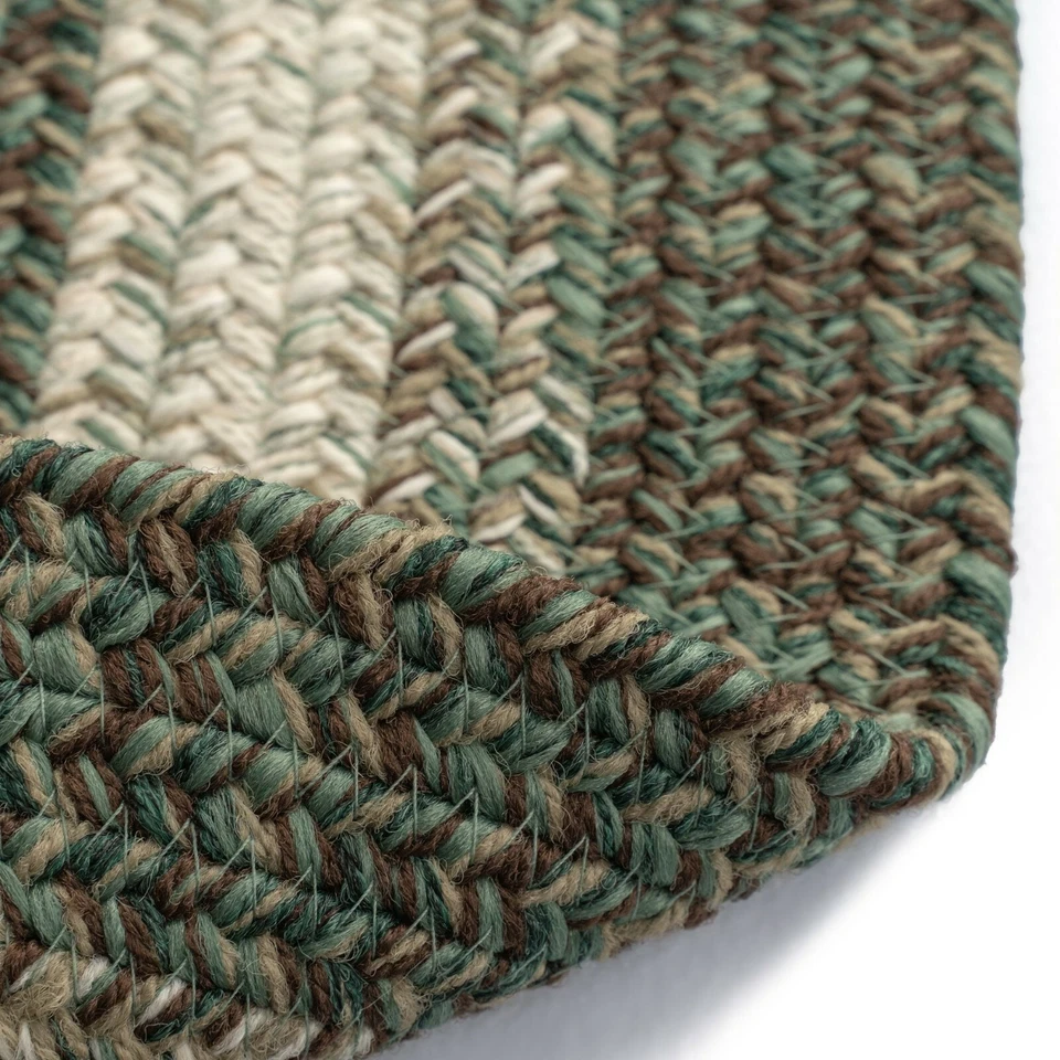 Capel Rugs Winthrop Balsam Green Banded Variegated Country Round Braided Rug  - Image 2 of 4
