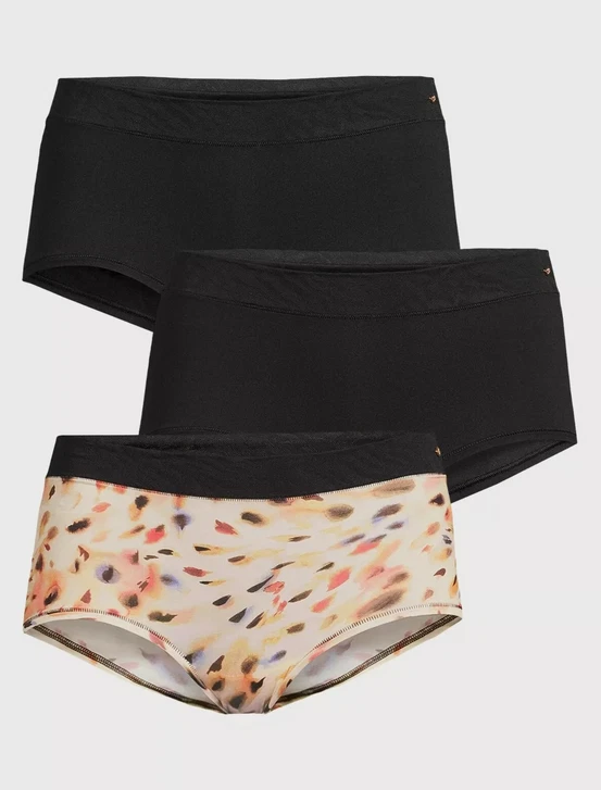 Pantalones cortos Sofia Intimates para mujer micro y encaje ¡Paquete de 6! Talla XXL Animal Print/Negro Foto 2 de 4