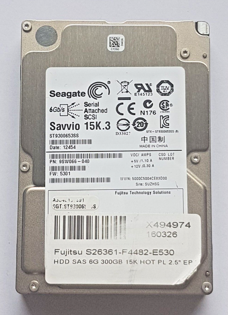 300GB SAS Seagate Savvio 15K.3 ST9300653SS 15000rpm 64MB HDD 2.5