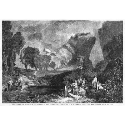 JMW TURNER Goddess of Discord in Garden of the Hesperides - Antique Print 1857