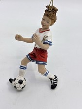 Kurt S Adler Christmas Ornament Girl Soccer Player Red