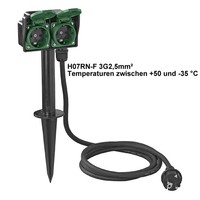 Gartensteckdose 2-Fach Garten AußEn Steckdose 2M Erdspieß Outdoor Steckdose IP44