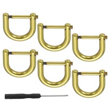 6 Pcs 1/2" D-Rings Screw in Shackle Horseshoe U Shape D Ring Gold