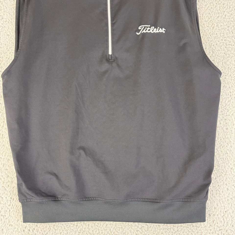 Foot Joy Titleist Golf Vest Mens Large Black 1/4 Zip Sleeveless Stretch Casual - Image 4 of 4