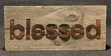 Quill To Paper By Sixtrees BLESSED Wooden Sign Rustic Decor Hand Crafted