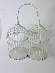 White metal Large Bird Cage Home Garden Wedding Table Country Shabby Cottage