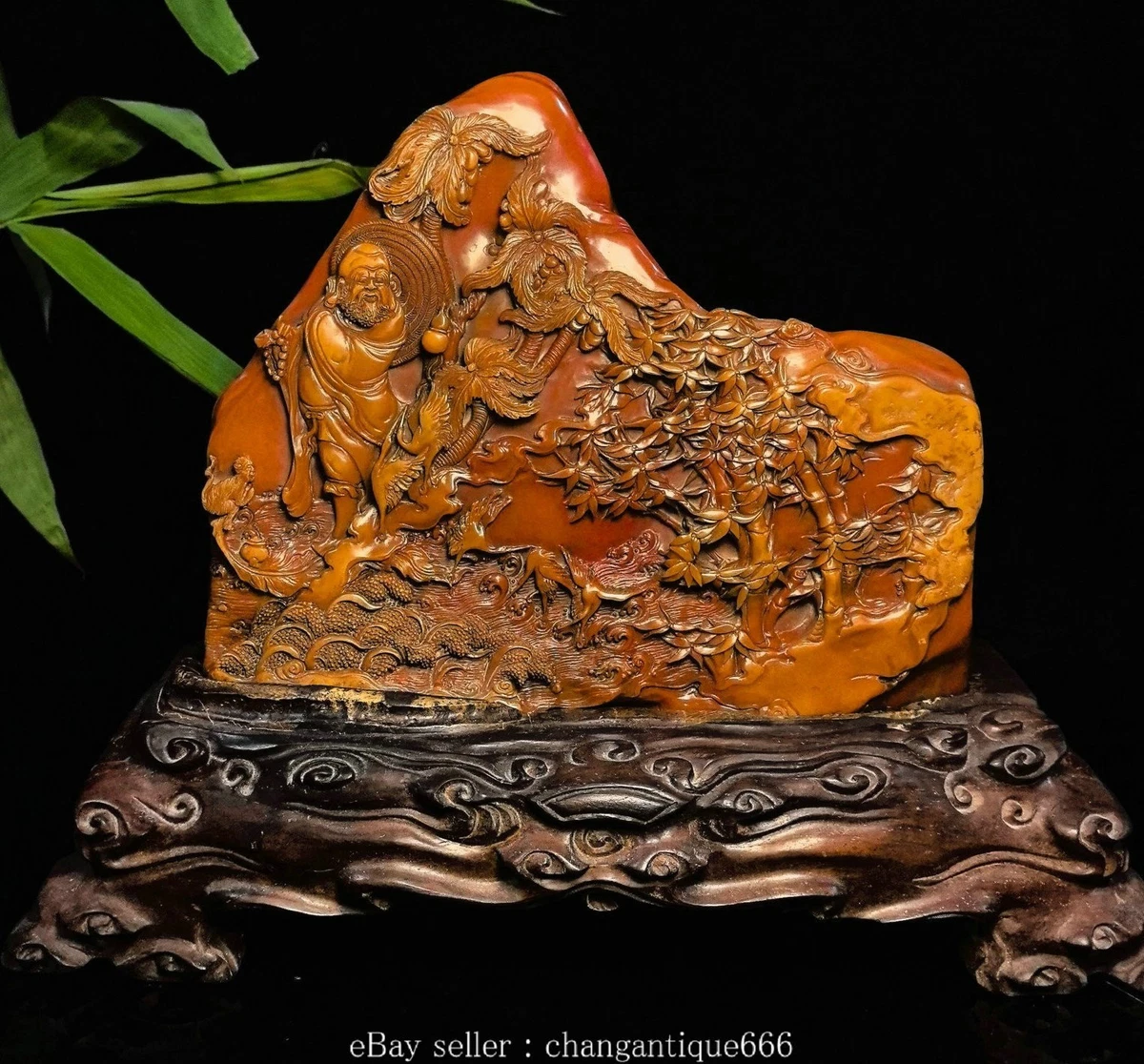 寿山石主中国古董花瓶| eBay