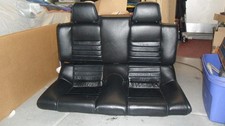 2010 - 2014 Ford Mustang Convertible Black Leather Blue Stitching Rear Backseat