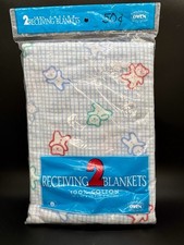 Owen 100 Cotton Baby Receiving Blanket Pack Of 2 30 X 30 Sealed Bears NOS
