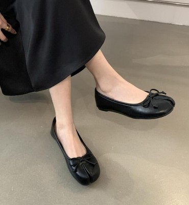 Womens Split Toe Tabi Shoes Soft Flat Slip On Pumps Comfort Loafers Slippers