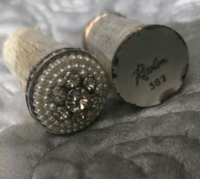 Vtg Van Cleef & Arpels Design Revlon Lipstick Tube 582 Rhinestone embellished