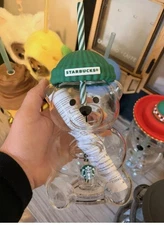 2025 Starrbuks Bearista Bear Glass Jar Cold Cup Tumbler & Straw Limited Edition