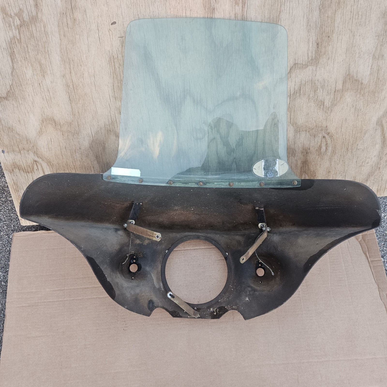 Vtg Motorcycle Fairing Flake Sunrise Orange Windshield Honda CB750           