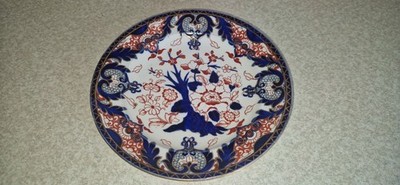 ANTIKER ROYAL CROWN DERBY KINGS MUSTER OMARI SALAT BEILAGENTELLER 22,5cm sehr guter Zustand