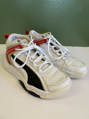 PUMA Rebound Future EVO White, Gold, Red Boys Shoes Size 4 22 Cm Pre Owned