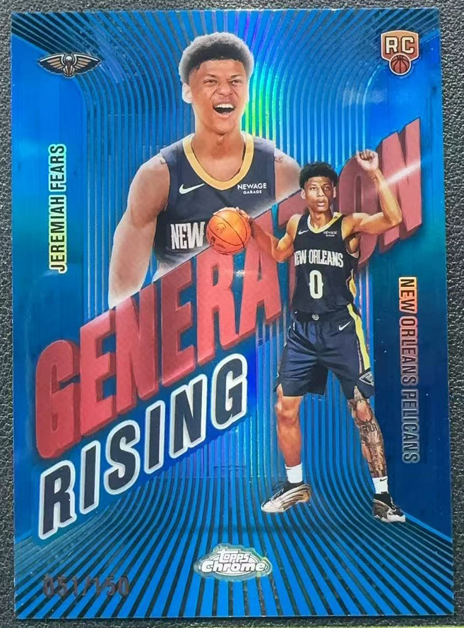 Jeremiah Fears 2025-26 Topps Chrome 051/150 Generation Rising Blue RC #GR-7