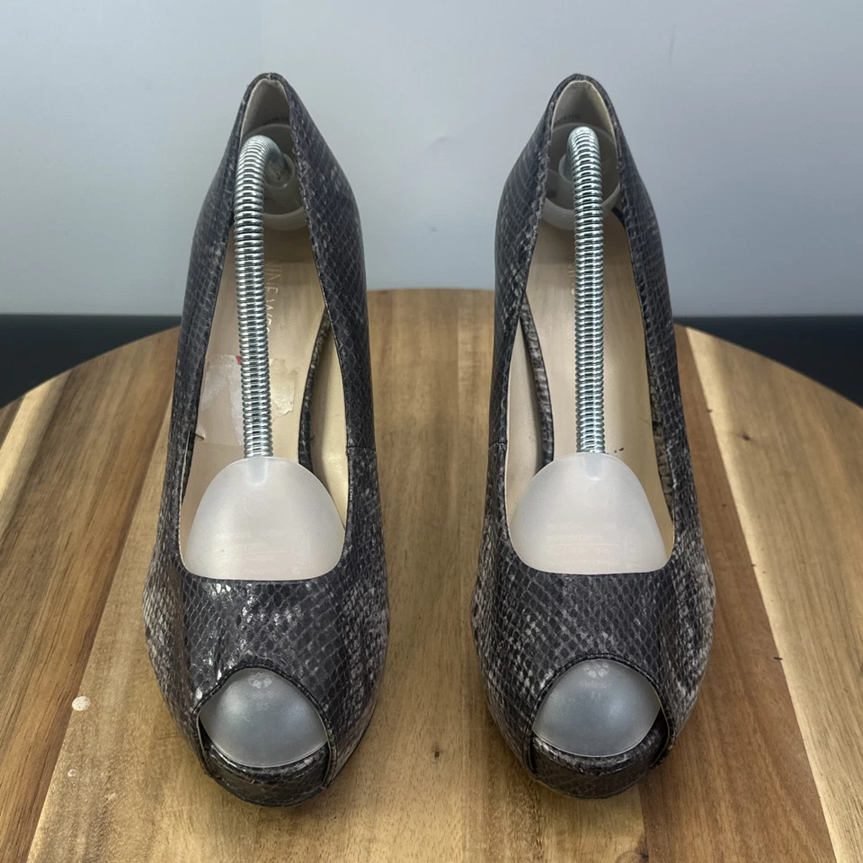 Nine West Women Peep Toe Court Stiletto Shoes UK Size 6 Faux Leather Slip On - Image 4 of 4