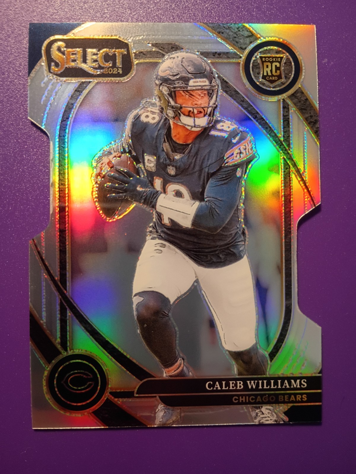 2024 Panini Select - Club Level Caleb Williams #216 Silver Prizm Die-Cut (RC)