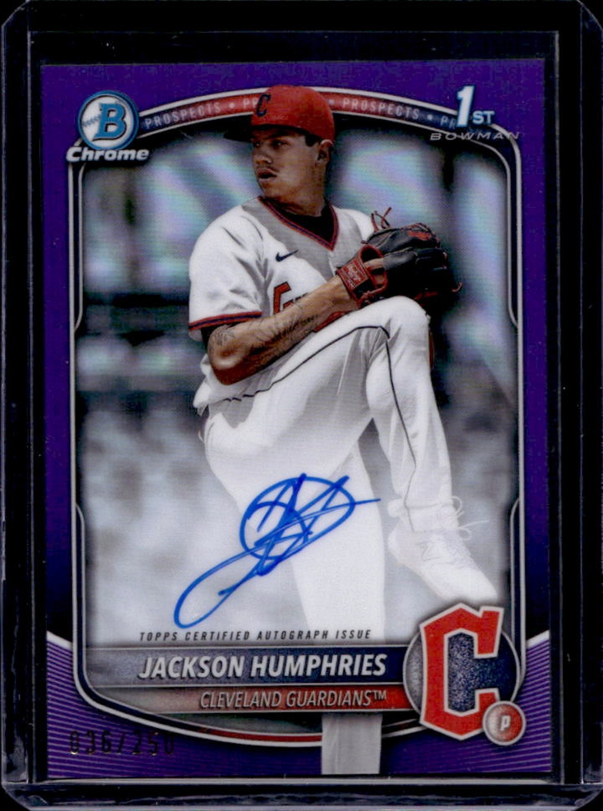2025 Bowman Jackson Humphries Chrome Auto Purple Refractor 1st #36/250