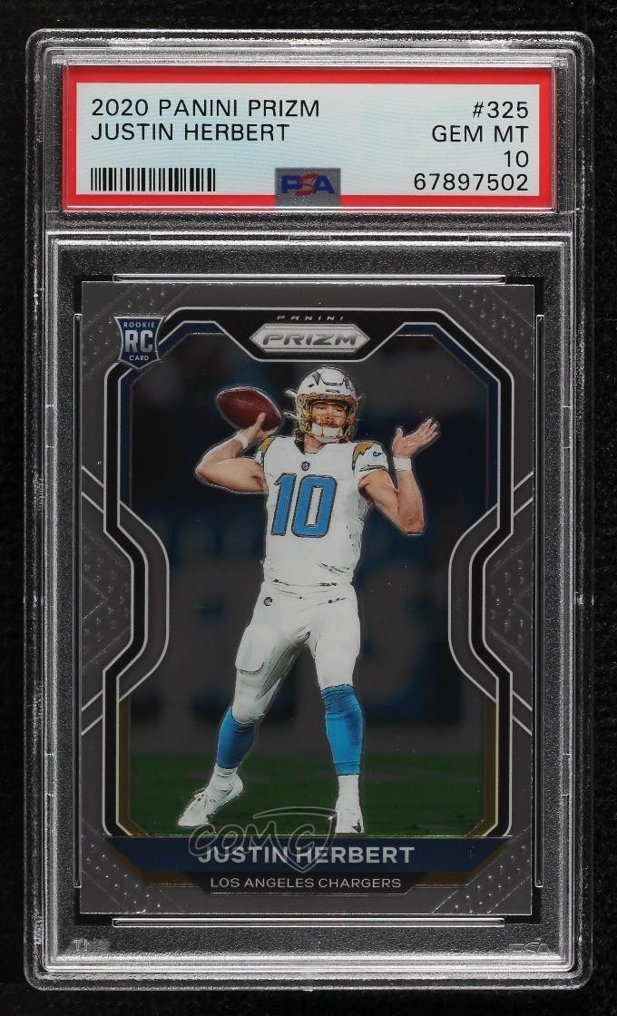 2020 Panini Prizm Rookie Justin Herbert #325 PSA 10 GEM MT Rookie RC
