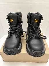 Botas de trabajo Caterpillar Invader Hi Steel Toe negras P91287 talla 7,5 M usadas
