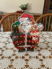Vtg 1980’s? Santa’s Helper Tac Pins Cardboard Store Display w/ 34 Flocked Bears