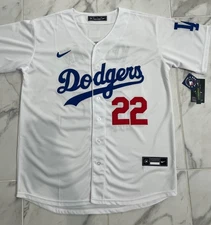 Clayton Kershaw Los Angeles Dodgers #22 Adult M L XL 2XL White Blue Jersey