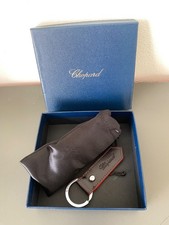 Chopard Brown Leather Keychain and Red Finish - New with Box and Pouch