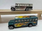 Vintage 1988 Hot Wheels Silver Chrome & Green w Flames School Bus Diecast Lot