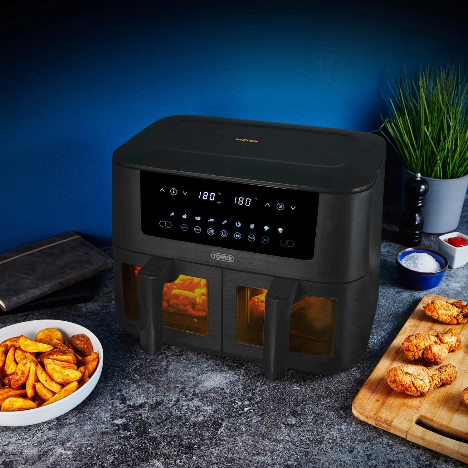 Tower Air Fryer Dual Basket Vortx Vizion T17151 - 8L -
Opens in a new window or tab