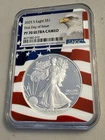 2025 S Silver American Eagle S$1 NGC PF70 UC First Day Of Issue FDI FLAG CORE