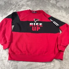 Atlanta Falcons Miller Lite Sweatshirt Mens XL Red Black Rise Up Football Retro