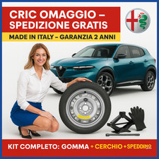 💥Alfa Romeo Junior Spare Wheel Kit 16” 4 Holes Jack + Gloves DOT2025 🛞