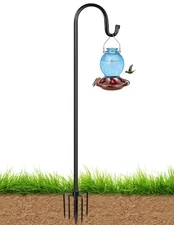 Bird Feeder Pole for Outdoor, 76 Inch Shepherds Hooks Heavy Duty Garden Pole ...