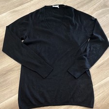 Moncler Womens Black V-Neck Knit Pullover Swe...
