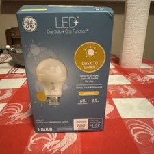 GE LED+ Dusk to Dawn Outdoor Light Bulb Soft White 8.5W 800 Lumen 60W Eq A19 E26