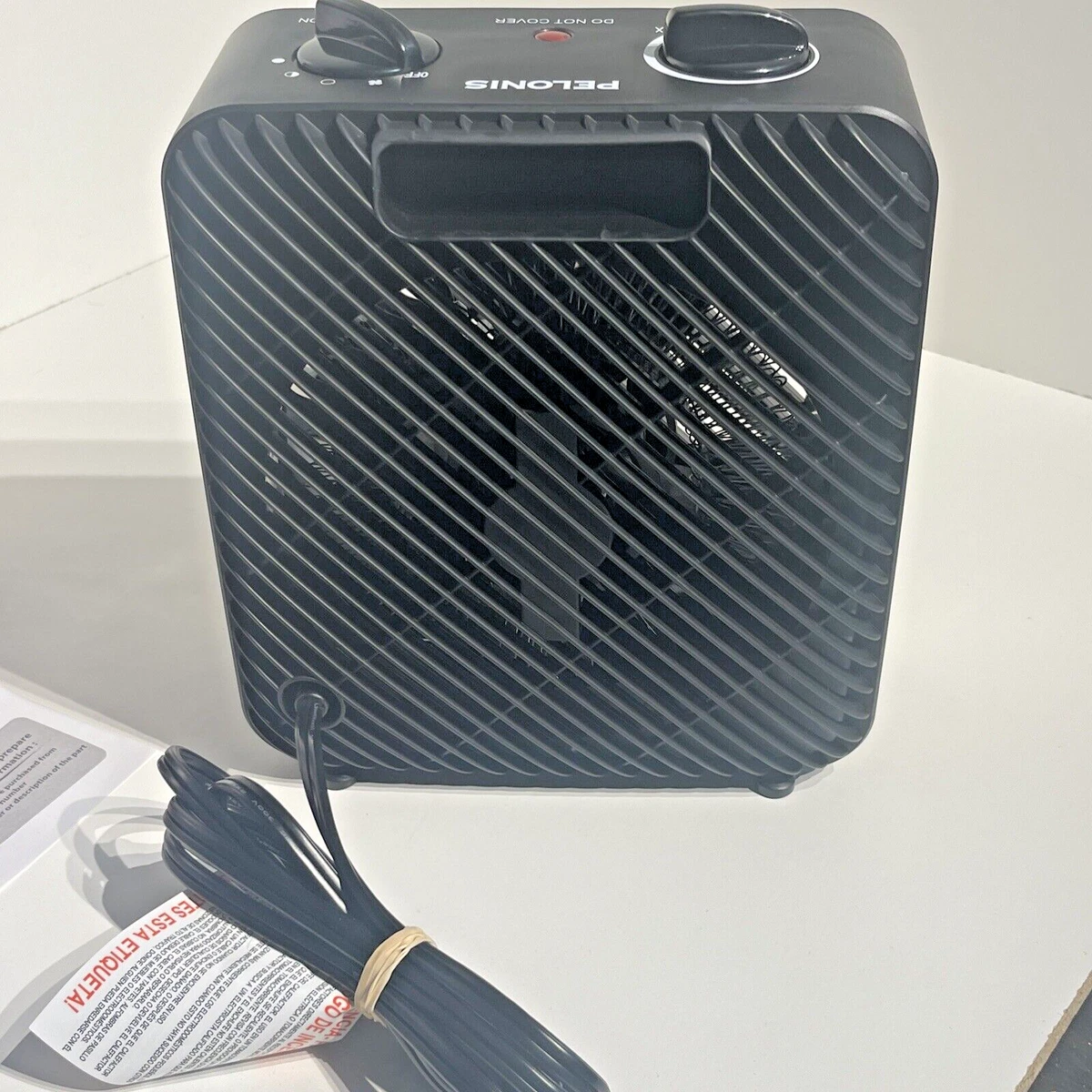 Pelonis Electric Fan Heater with Fans, 110/120V, Indoor, Black, HF-1008B |  eBay