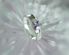Ring Silber 925 Amethyst LILA Länge 17 -19 mm echt Sterlingsilber ss31